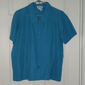 Blair turquoise button down top Sz L NWOT